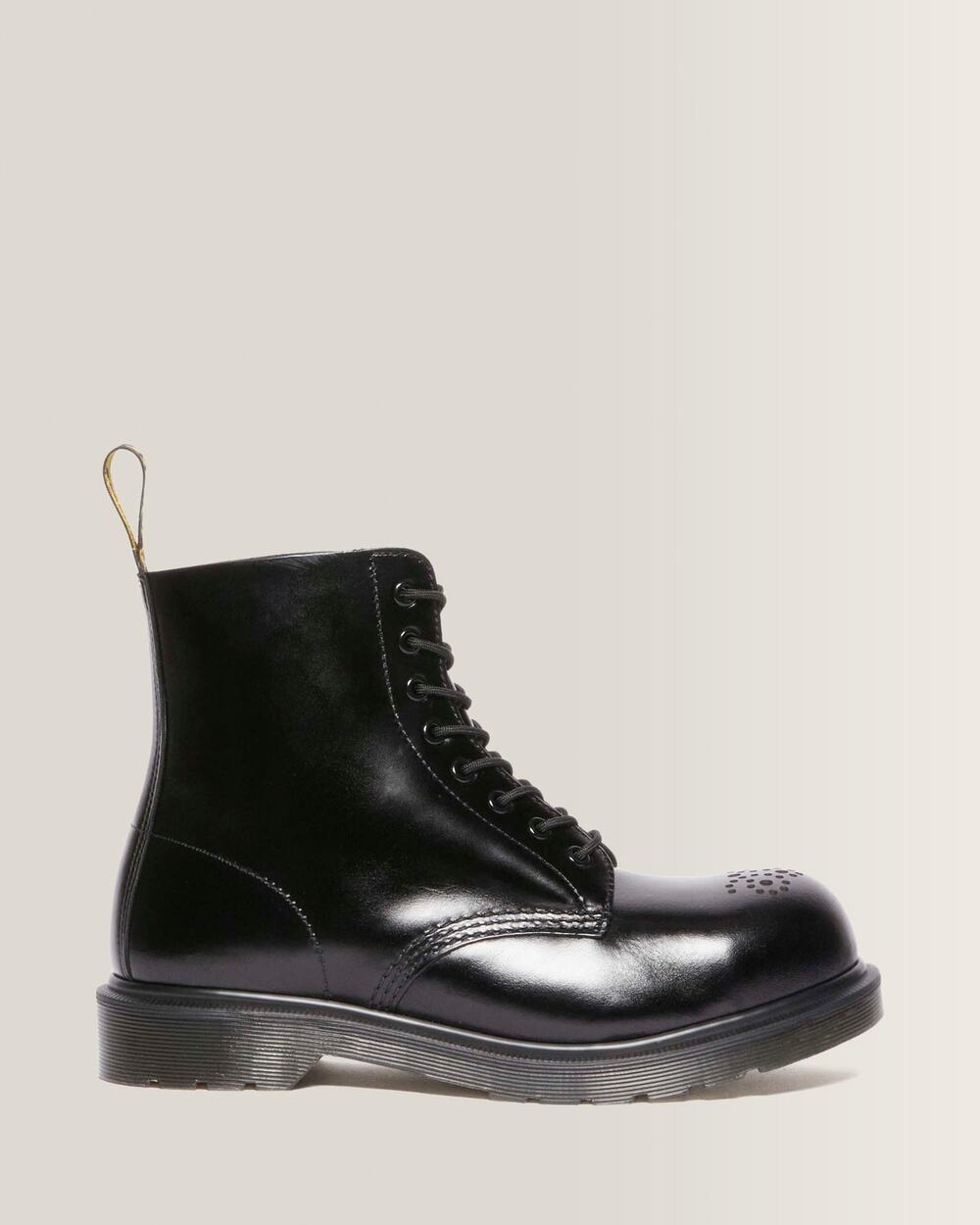 DR MARTEN WOMEN'S 6 ANALINE 41001001 1460 PASCAL ST BROGUE STEEL TOE BLACK BOOT